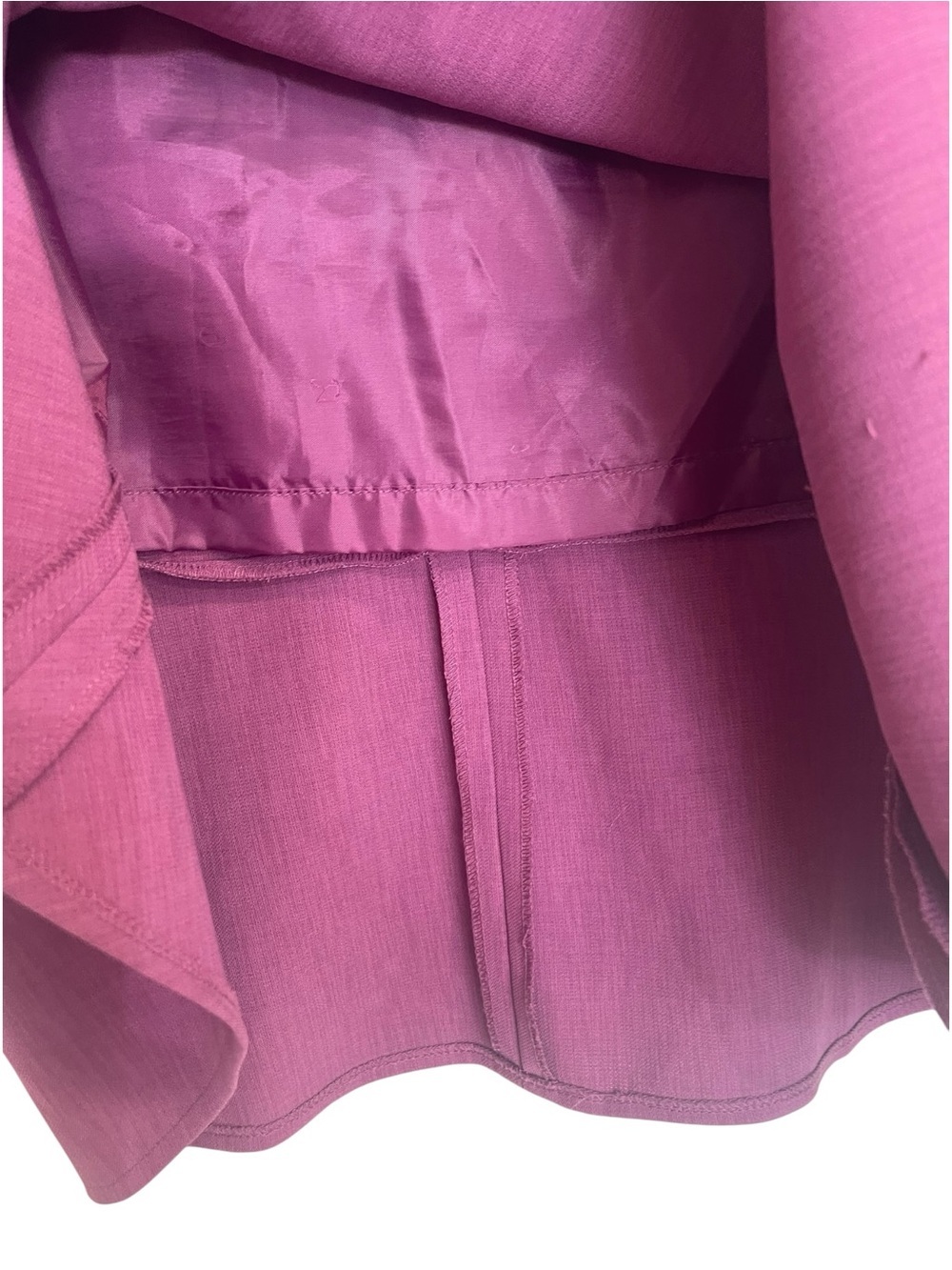 Kasper Deep Plum A-Line Skirt with Flounce Hem - Picture 3 of 6